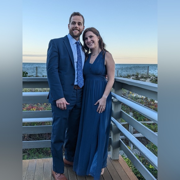 Birdy Grey Slate Blue Chiffon Grace Bridesmaid Dress - Picture 7 of 7